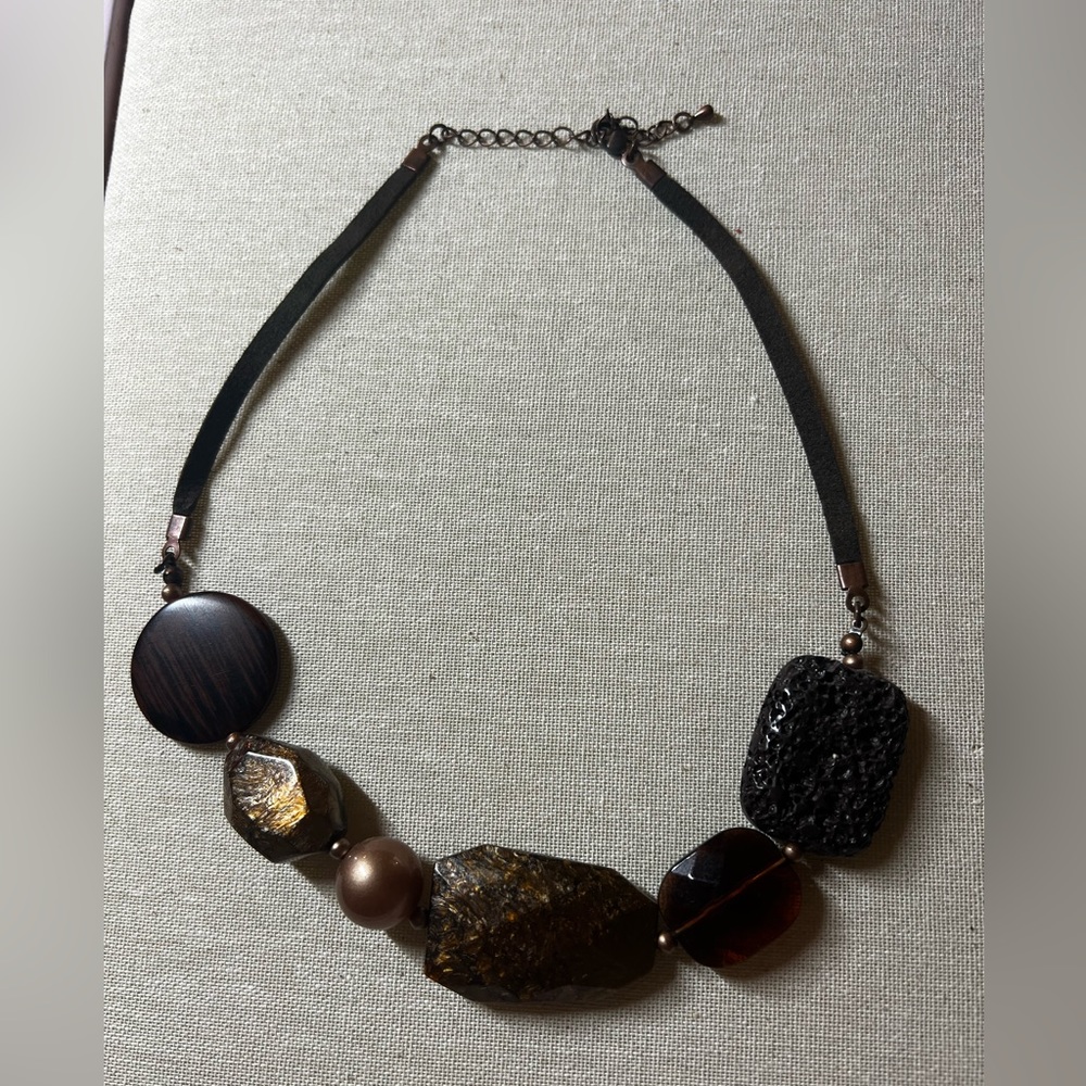 Brown Adjustable Stone Necklace